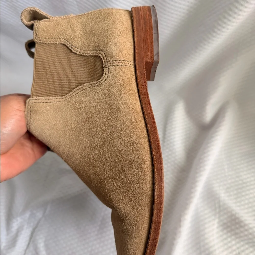 Madewell Tan Suede Leather Bryce Chelsea Western Cowgirl Boots Size 6.5 Womens